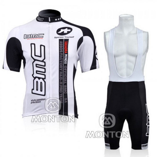 2010 Maillot BMC Tirantes Mangas Cortas Blanco